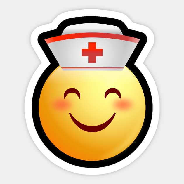 Nurse Emoji Face Shirt Nursing Sticker by Walkowiakvandersteen